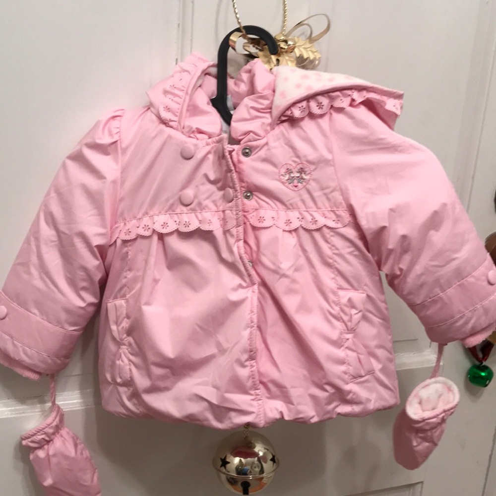 Baby Fleece Winter Coat with mittens attached